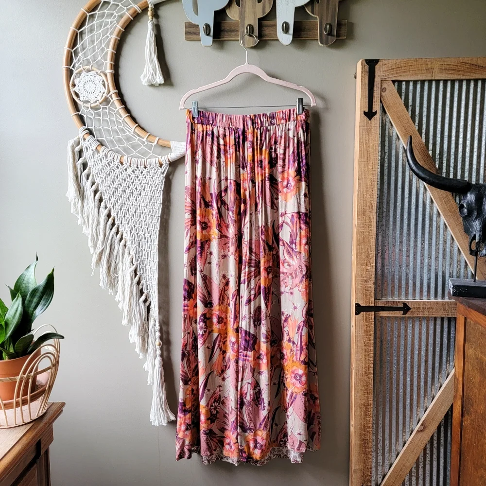 Free People | In The Mix Printed Wide-Leg Pants Neutral Nwt_6